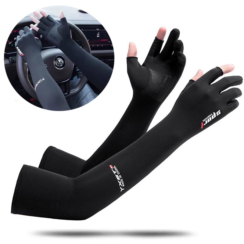Cycling Glove - ฤดูร้อนผู้ชายและผู้หญิงขับรถแขนป้องกันแสงแดดครอบคลุมขี่จักรยานกีฬาถุงมือแขนยาวแขนระบายอากาศถุงมือเย็น