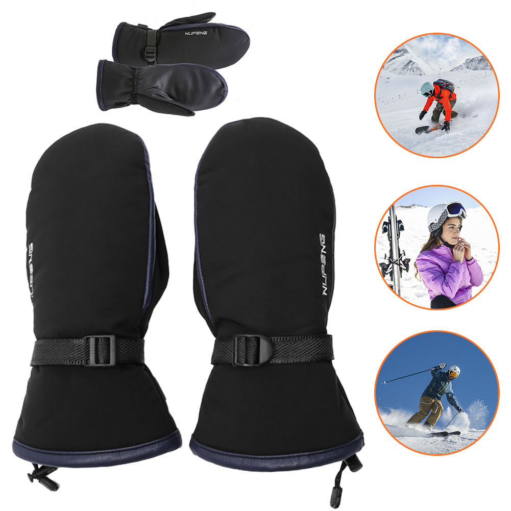 Cycling Gear Waterproof - ถุงมือทำความร้อนไฟฟ้ากันน้ำมี3อุณหภูมิสำหรับปีนเขาเดินป่าปั่นจักรยานชาร์จผ่าน USB ถุงมืออบอุ่น