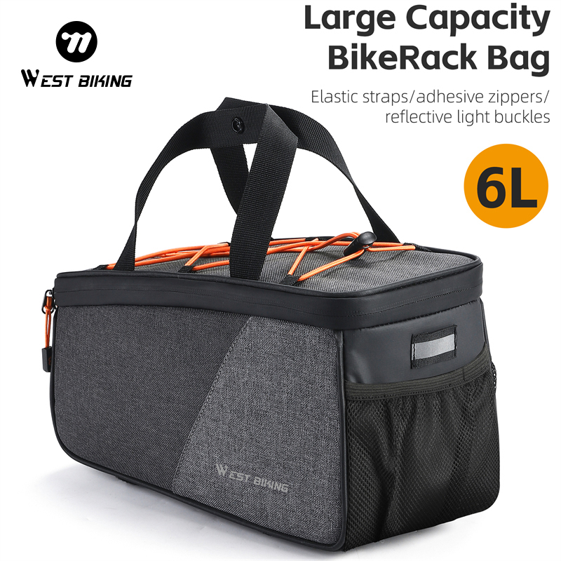 Cycling Gear Storage Rack - WEST BIKING กระเป๋าใส่แร็คจักรยาน 6L ความจุขนาดใหญ่ กระเป๋าใส่แร็คจักรยานด้านหลัง