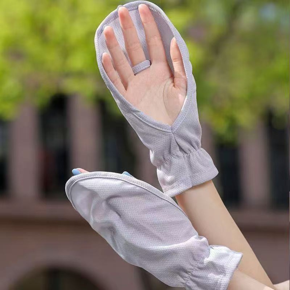 Cycling Glove - ปลอกแขนกันแดดป้องกันรังสียูวี ปรับขนาดได้ ปลอกแขนกันแดดสำหรับขับรถ ถุงมือแบบยืดหยุ่น ปลอกแขนป้องกันแสงแดดสำหรับปั่นจักรยาน กิจกรรมกลางแจ้ง