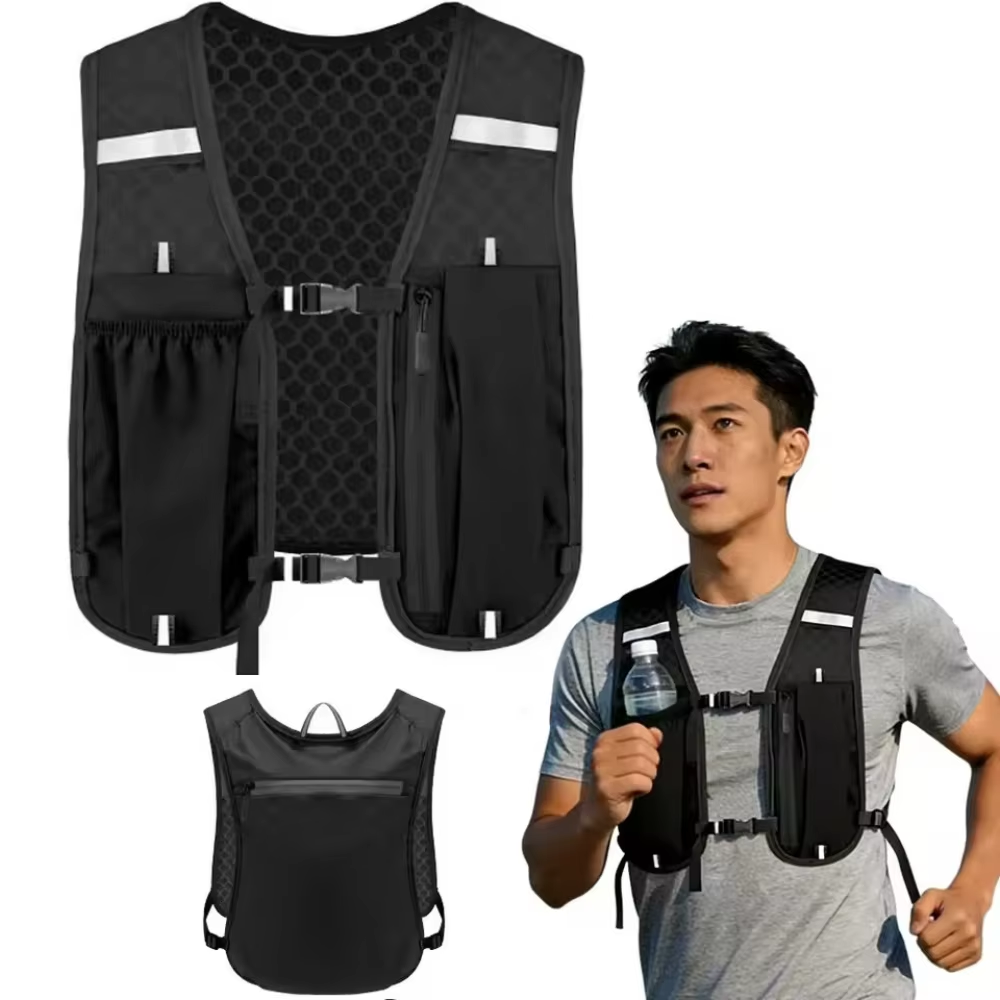 Cycling Gear Vest - เสื้อกั๊กสำหรับวิ่งพร้อมช่องใส่ของสำหรับผู้หญิงและผู้ชาย ปี 2026 กันน้ำ ระบายอากาศได้ดี ใช้เป็นกระเป๋าเป้สำหรับวิ่ง