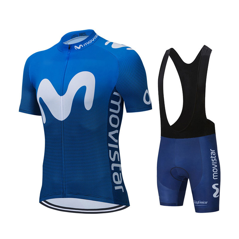 Cycling Gear Waterproof - ฤดูร้อนใหม่ Movistar ทีมชุดขี่จักรยาน JERSEY MTB Breathable