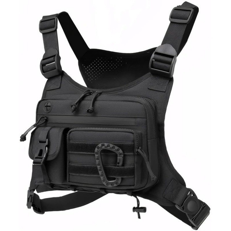 Cycling Gear Vest - กระเป๋าคาดอกแบบยุทธวิธีสำหรับผู้ชาย เสื้อกั๊ก EDC กันน้ำ ป้องกันการโจรกรรม สำหรับกิจกรรมกลางแจ้ง
