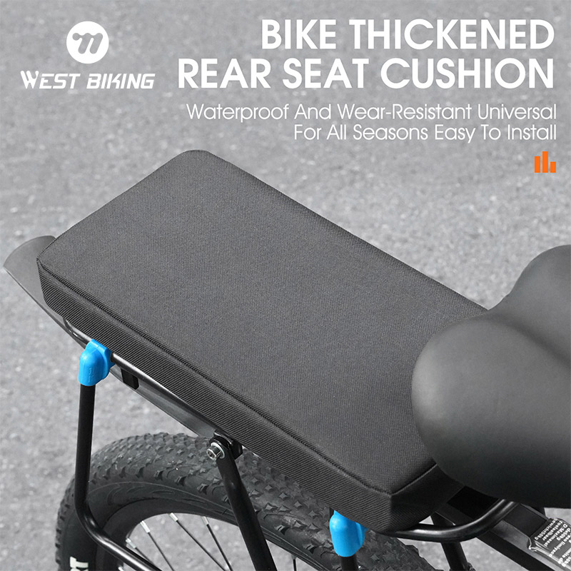 Cycling Gear Storage Rack - WEST BIKING จักรยานนุ่มด้านหลังเบาะรองนั่งสําหรับเด็กที่ถอดออกได้ล้างทําความสะอาดได้ขี่จักรยานสบายเบาะหลัง MTB อะไหล่