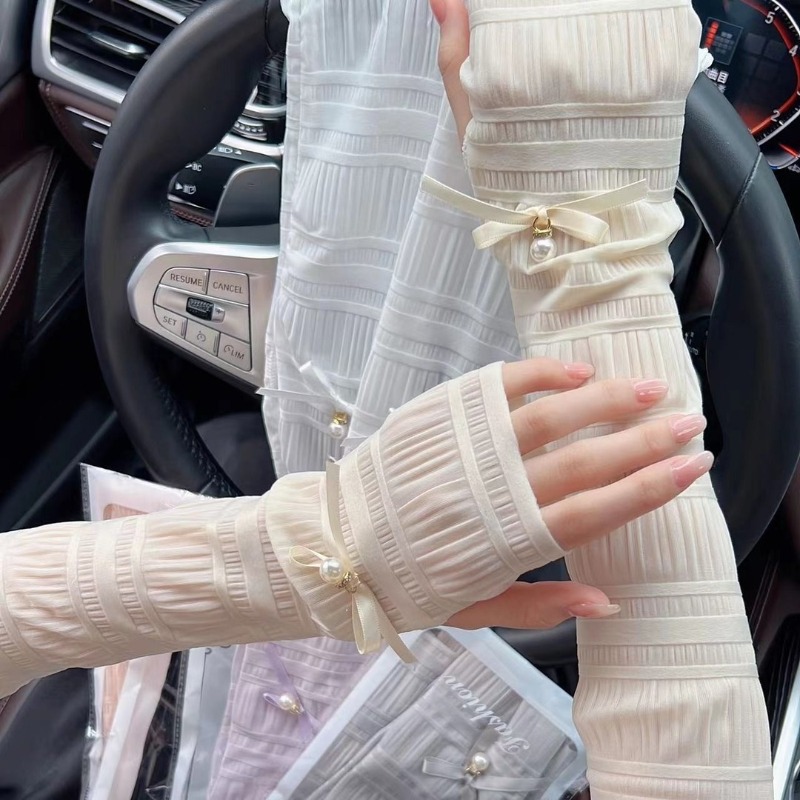 Cycling Glove - ปลอกแขนกันแดดสำหรับผู้หญิง ป้องกันแสงแดดในฤดูร้อน ถุงมือยาวแบบไม่มีนิ้ว สำหรับกิจกรรมกลางแจ้ง ปั่นจักรยาน ขับรถ