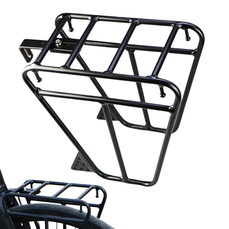 Cycling Gear Storage Rack - จักรยานเสือภูเขาจักรยานด้านหน้า Cargo Rack จักรยานส้อมด้านหน้ากระเป๋าเดินทางปรับจักรยานด้านข้างขาตั้งกระเป๋าอุปกรณ์ขี่จักรยาน