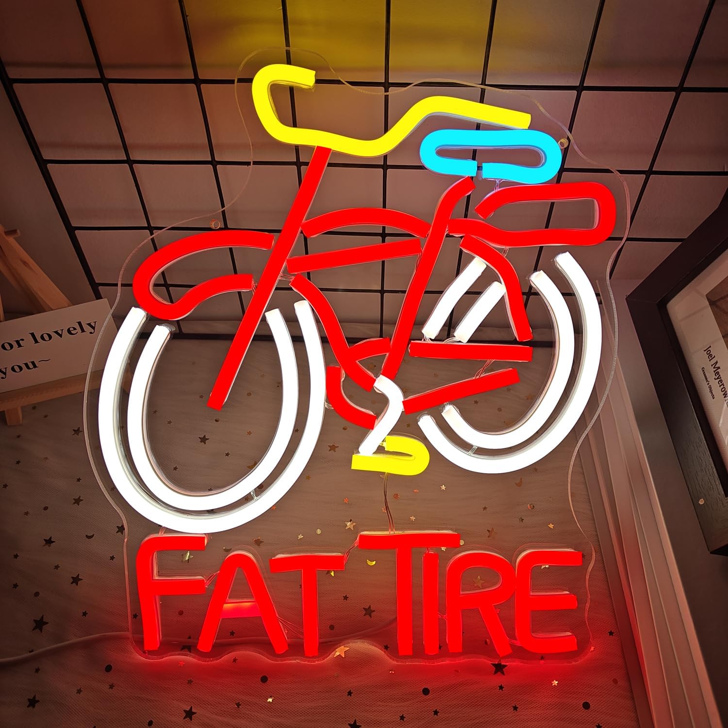 ป้ายไฟ LED รูปจักรยานยางอ้วน ป - Cycling Gear Shop บทวิจารณ์และราคา