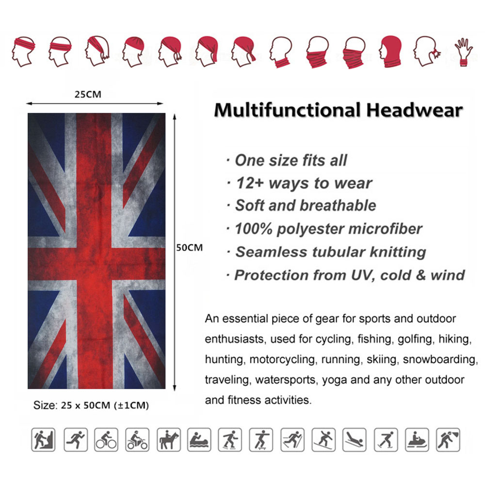 ผ้าโพกหัวอเนกประสงค์ลายธงของปร - Womens Cycling Gear Uk บทวิจารณ์และราคา