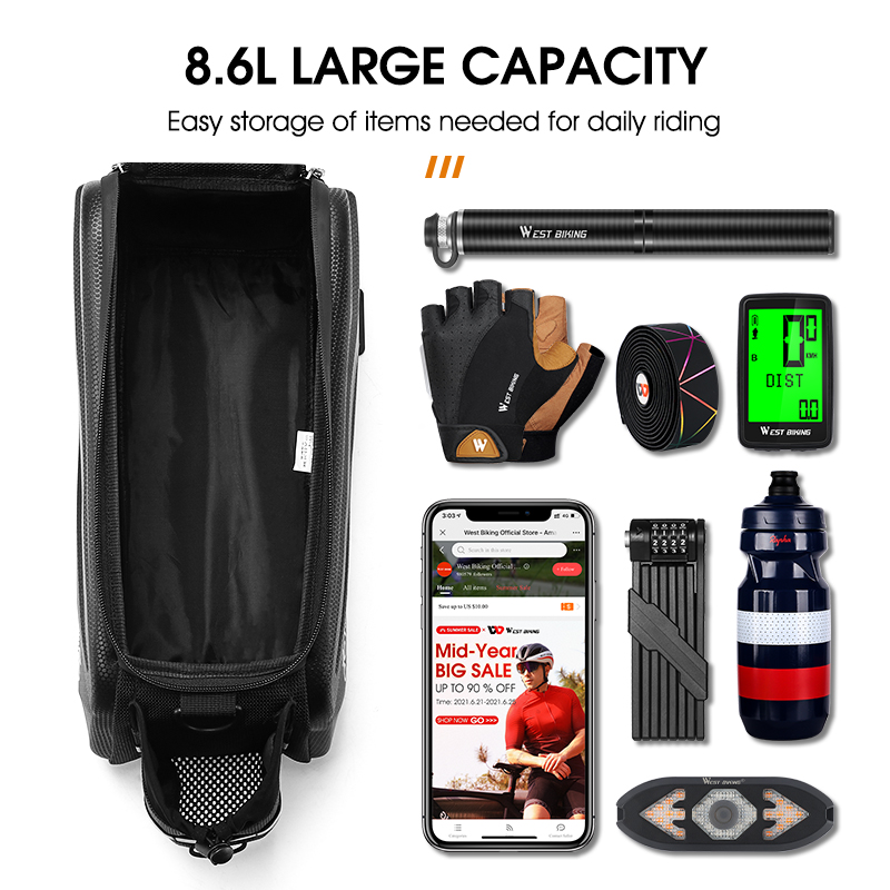 ถุงเปลือกแข็งปั่นจักรยานตะวันต - Cycling Gear Storage Rack บทวิจารณ์และราคา